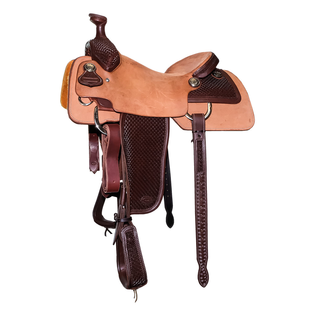 South Texas Tack Saddles South Texas Tack Half Axe Tool Half Natural Rough Out Tooled Fenders Team Roping Saddle