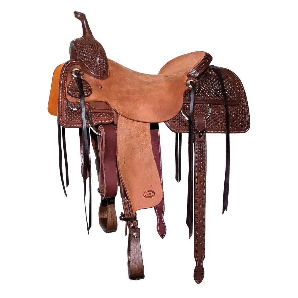 South Texas Tack Saddles South Texas Tack Half Natural Rough Out Half Waffle Tool Cutting Saddle