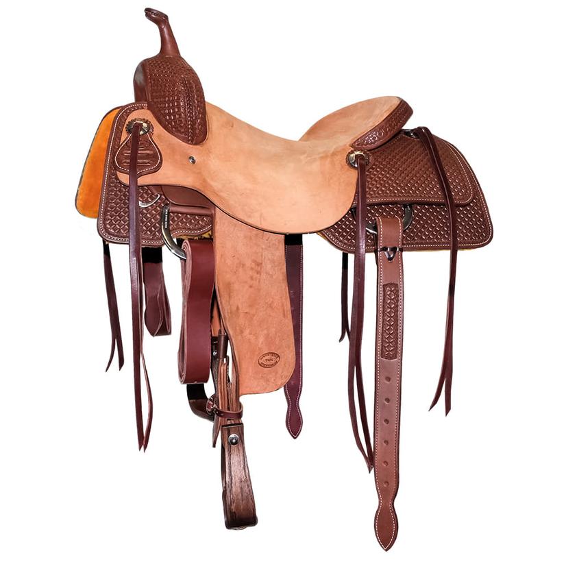 South Texas Tack Saddles South Texas Tack Half Natural Rough Out Half Waffle Tool Cutting Saddle