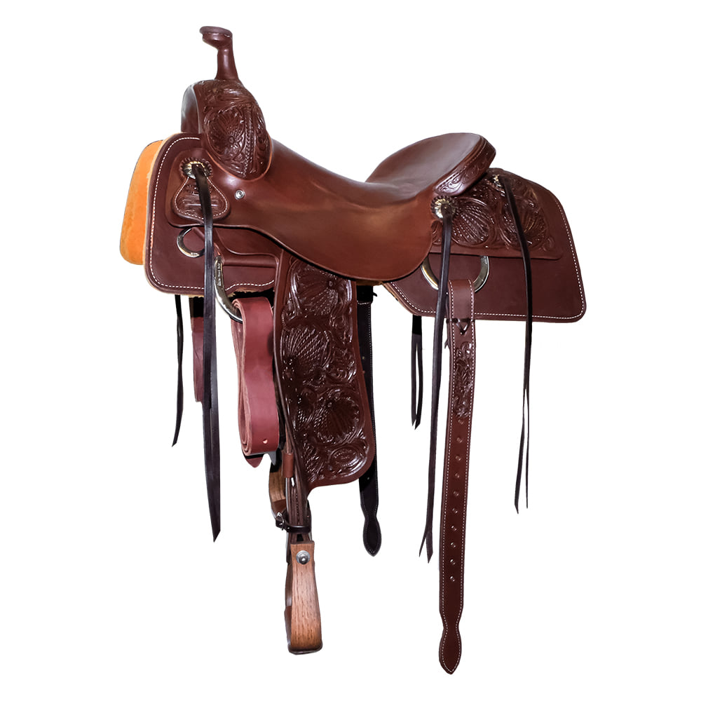 South Texas Tack Saddles South Texas Tack Half Poinsettia Tool Half Natural Slick Out Tooled Fender Ranch Cutting Saddle