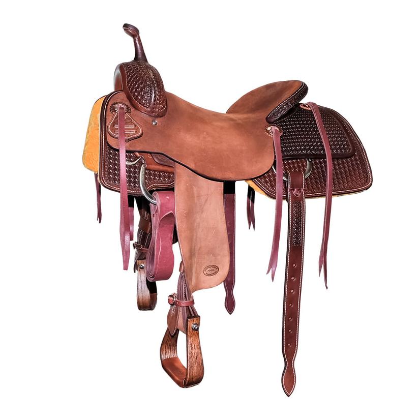 South Texas Tack Saddles South Texas Tack Half Windmill Tool Half Walnut Rough Out Cutting Saddle - 8" Swell