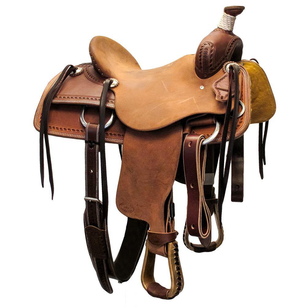 South Texas Tack Saddles South Texas Tack Oiled Kid Association Saddle with Fold Over Seat