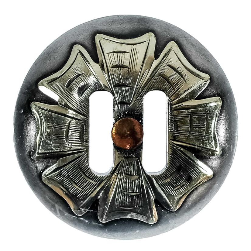 South Texas Tack Tack 1.5" / Steel/Silver South Texas Tack 1.5" Large Flower Slotted Concho Set of 6
