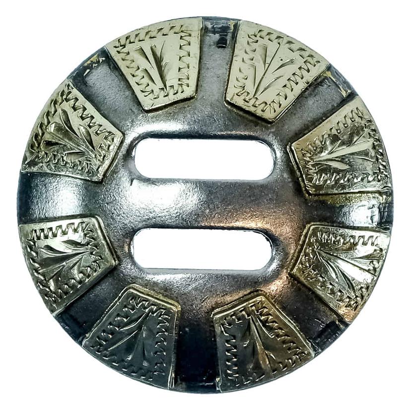 South Texas Tack Tack 1.5" / Steel/Silver South Texas Tack 8-Bar Slotted Conchos 1.5" Set of 6