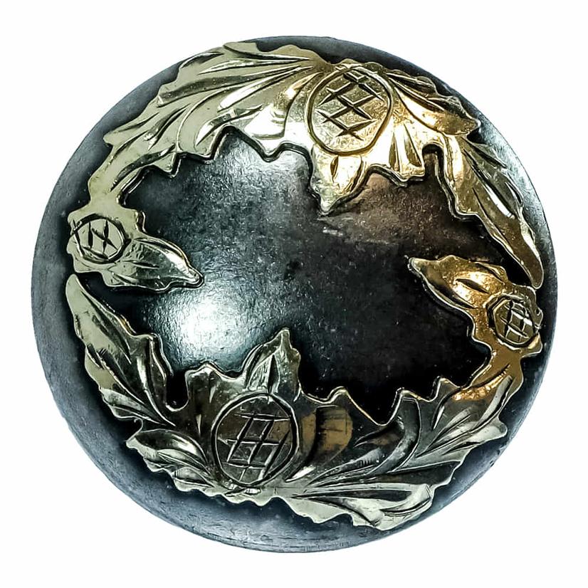 South Texas Tack Tack 1.5" / Steel/Silver South Texas Tack Oak Leaf with Acorn Wood Screw Conchos 1.5" Set of 6