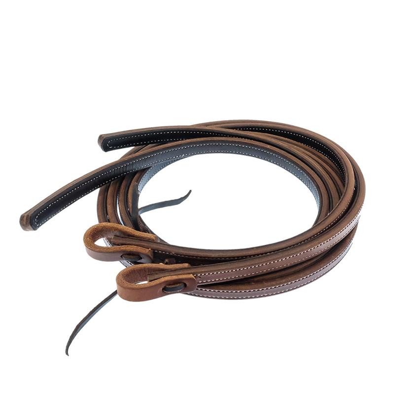 South Texas Tack Tack 5/8 South Texas Tack Doubled and Stitched Harness and Latigo Leather 5/8" Split Reins