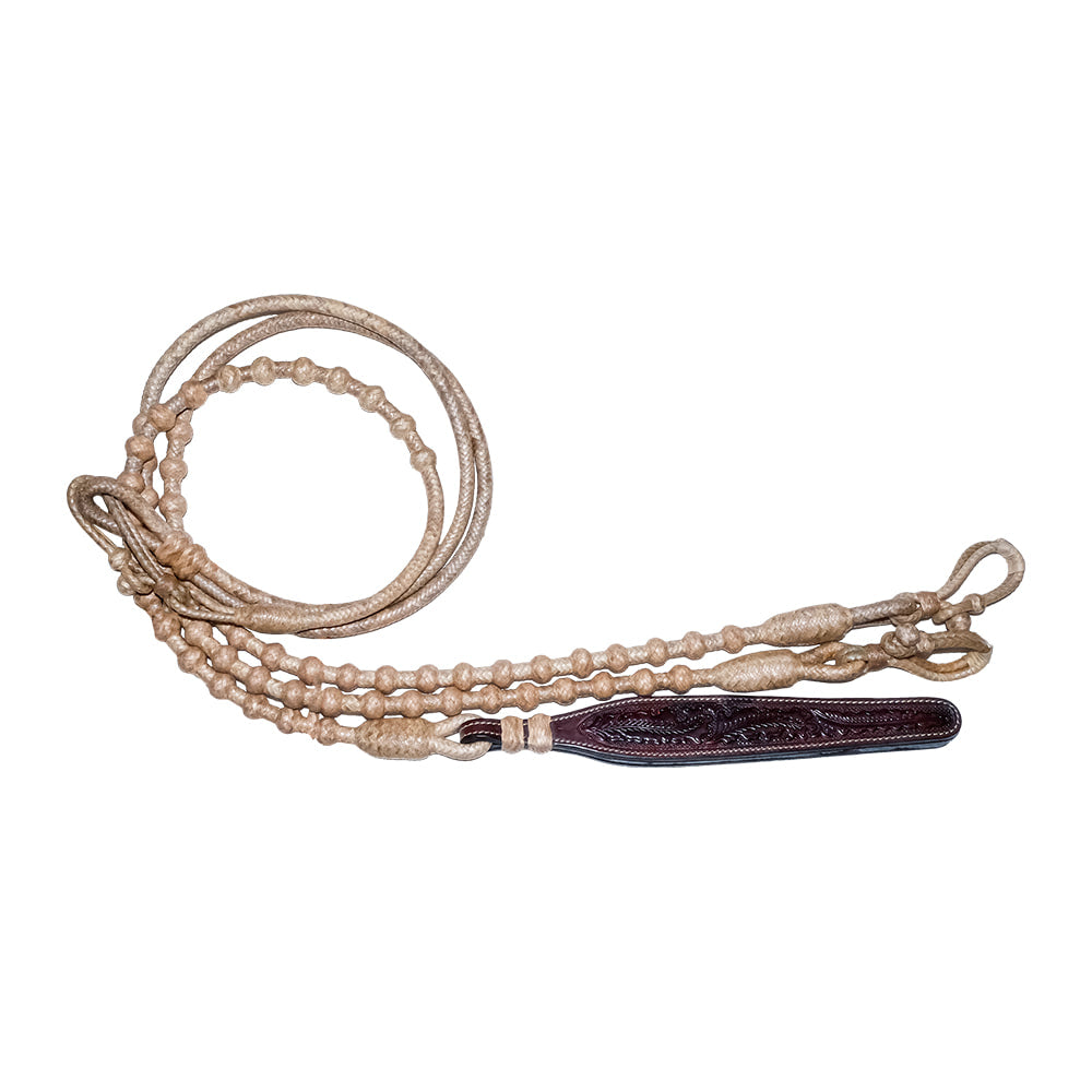 South Texas Tack Tack 60 Button / 110" / Natural South Texas Tack Natural Rawhide Romal Reins - 16 Plait in 60 Button or GM Pattern