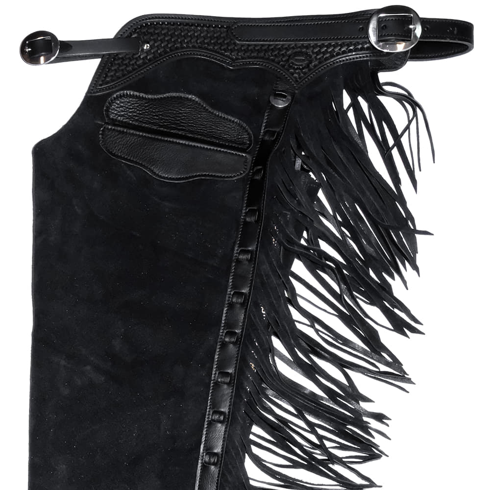 South Texas Tack Tack Black / S South Texas Tack Exclusive Basket Weave Border Versatility Chaps with Buckle Closure and Pocket