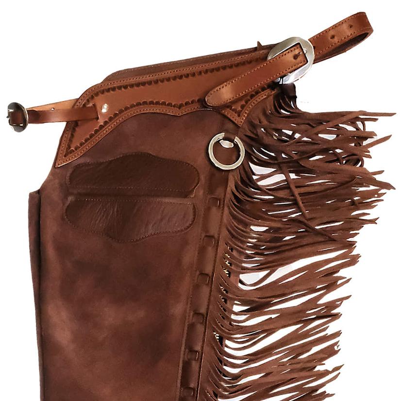 South Texas Tack Tack Chestnut / L South Texas Tack Exclusive Shell Tool Versatility Chaps with Buckle Closure and Pocket