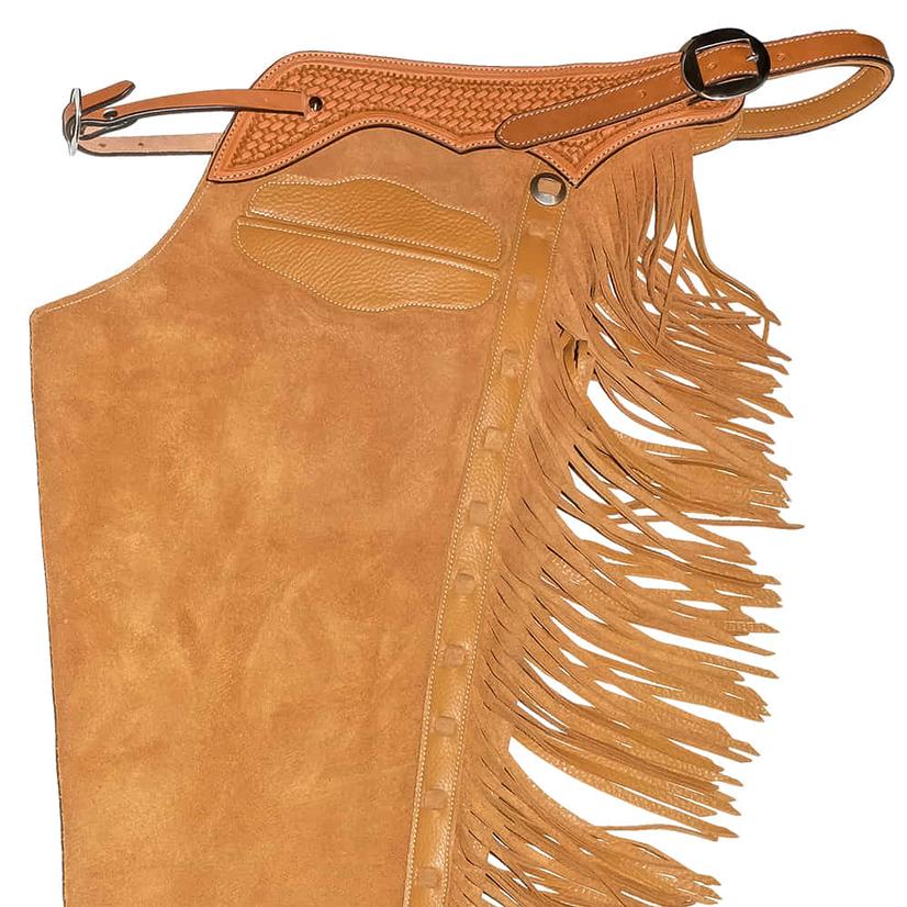 South Texas Tack Tack Honey / S South Texas Tack Exclusive Basket Weave Border Versatility Chaps with Buckle Closure and Pocket