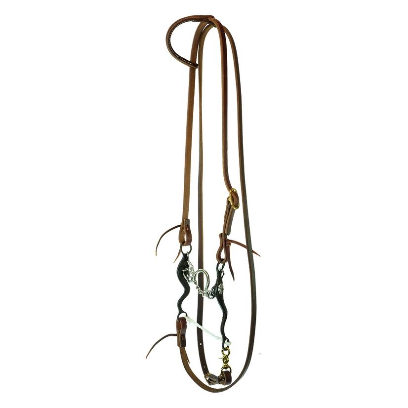 South Texas Tack Tack Oiled / Osfa STT Roping Bridle with Margarita Chain Port Bit