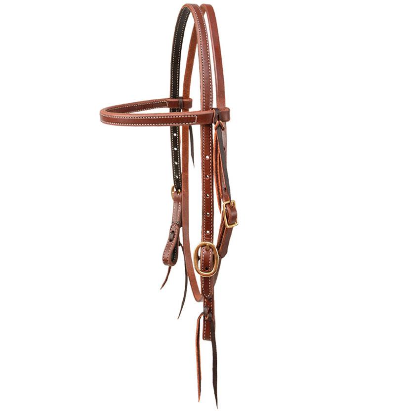 South Texas Tack Tack Oiled South Texas Tack Browband Headstall Oiled and Double Stitched Leather 5/8"