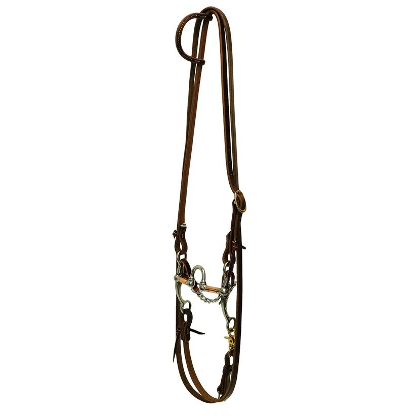 South Texas Tack Tack Oiled South Texas Tack Roping Bridle Set with Correct Bit