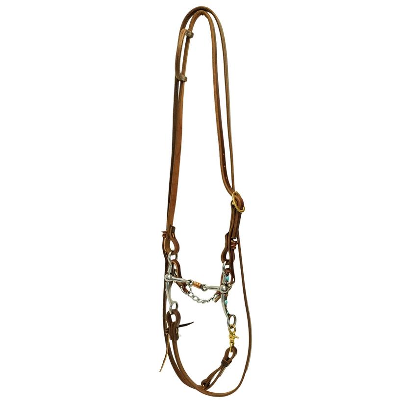 South Texas Tack Tack Oiled South Texas Tack Roping Rein Bridle Set with Dogbone Bit