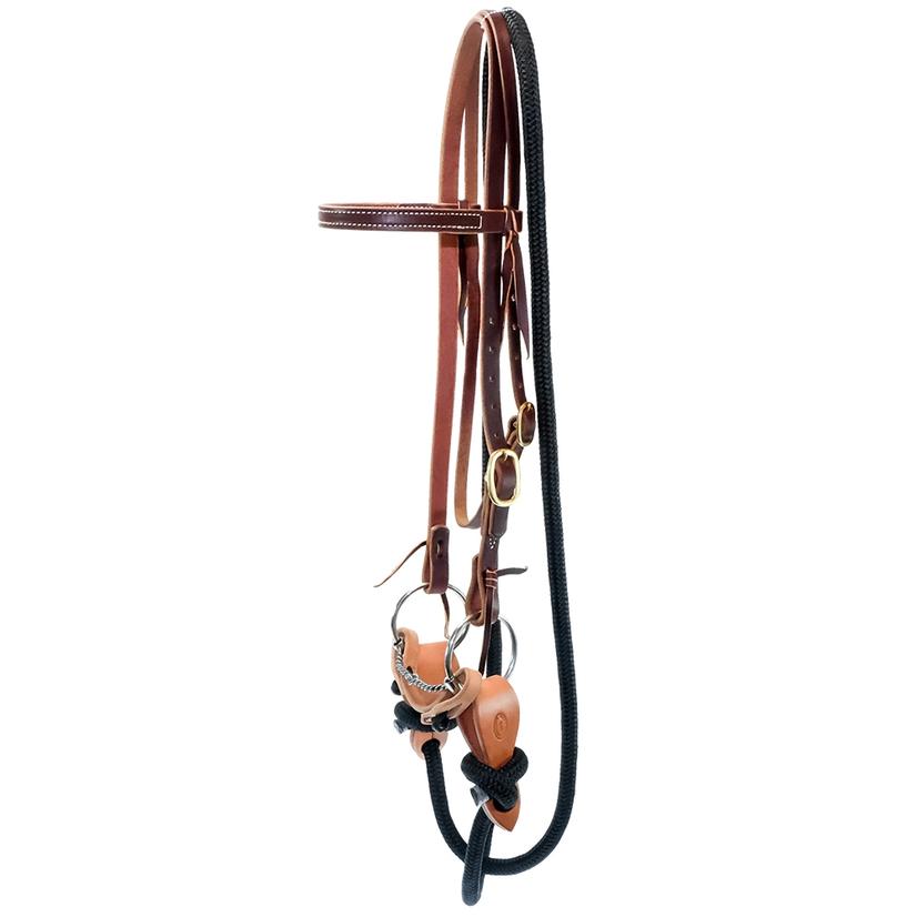 South Texas Tack Tack Oiled South Texas Tack Yacht Rope Training Bridle Set with Full Twisted Wire Snaffle
