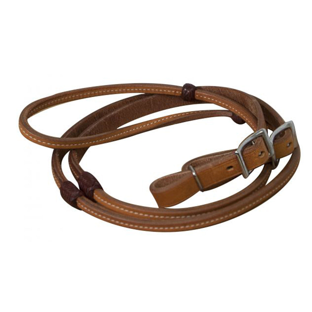 South Texas Tack Tack Rolled Leather Roping Rein w/ Braided knots