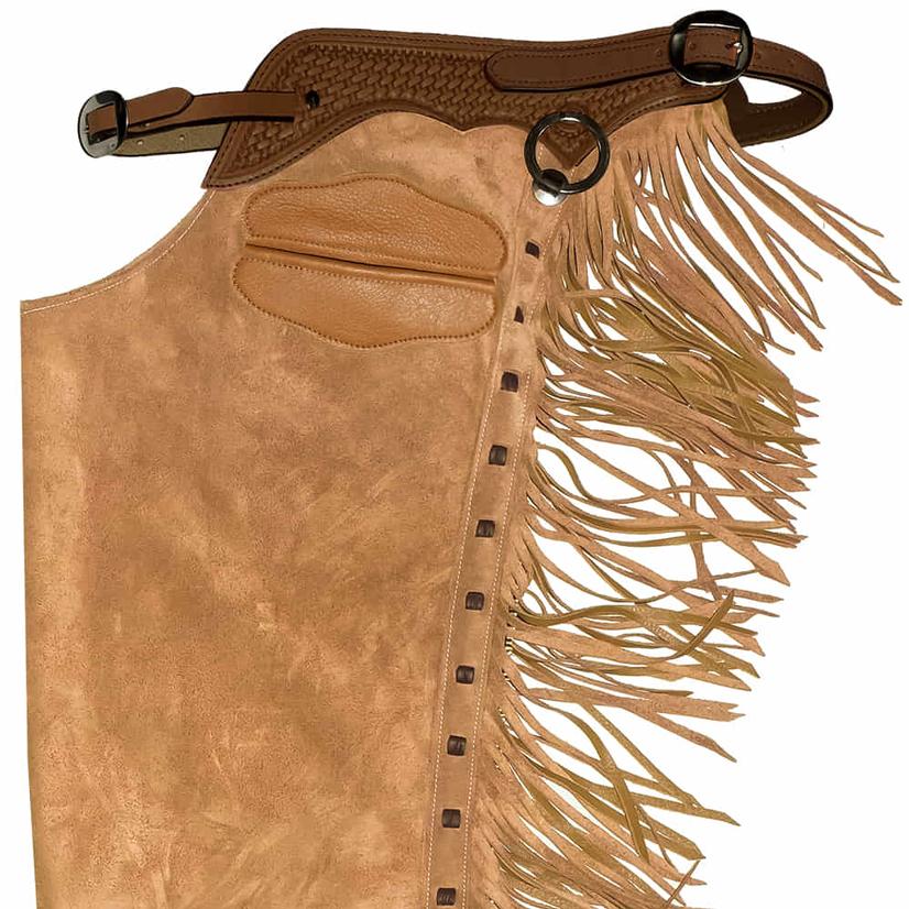 South Texas Tack Tack Saddle / S South Texas Tack Exclusive Basket Weave Border Versatility Chaps with Buckle Closure and Pocket
