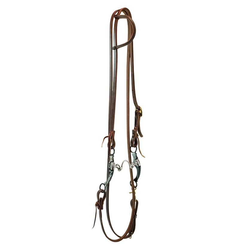 South Texas Tack Tack South Texas Tack Bridle Set with Metalab Floral Ported Chain Bit with Roping Reins