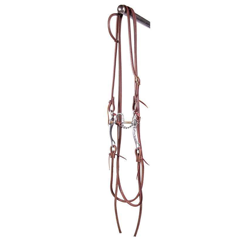 South Texas Tack Tack South Texas Tack Bridle with Aluminum Smooth Correction Bit with Split Reins