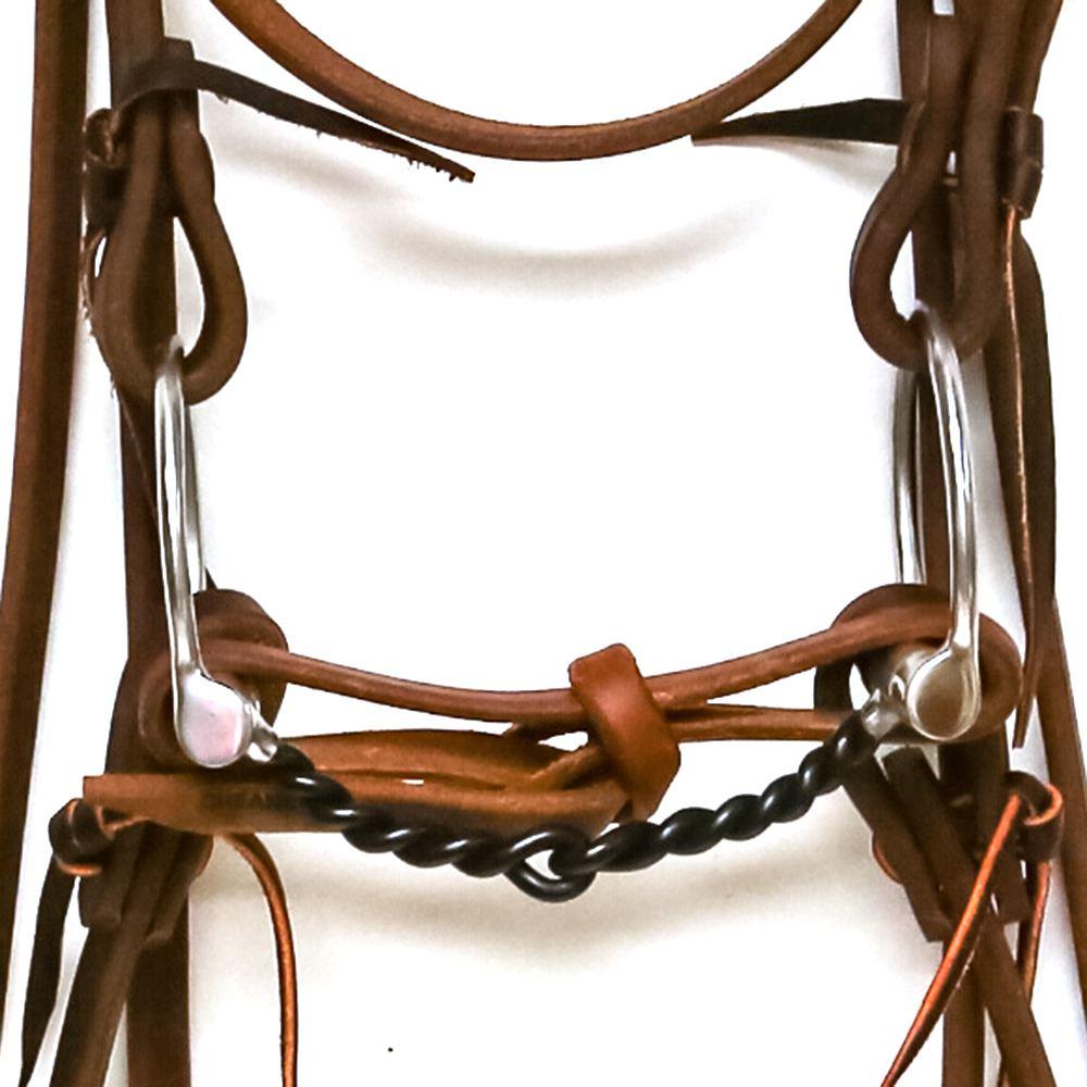 South Texas Tack Tack South Texas Tack Bridle with Stainless Steel Large Twisted Western Dee Bit