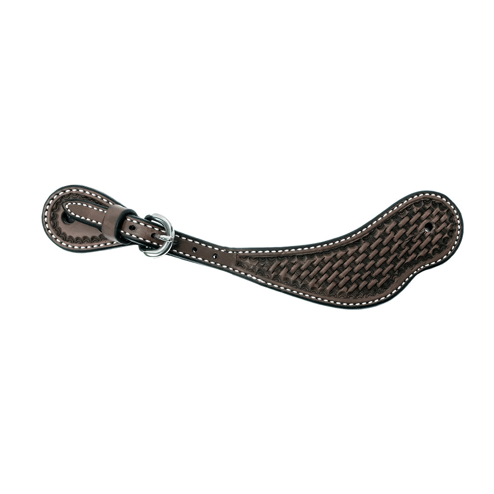 South Texas Tack Tack South Texas Tack Chocolate Basket Weave Cowboy Spur Strap - Adult