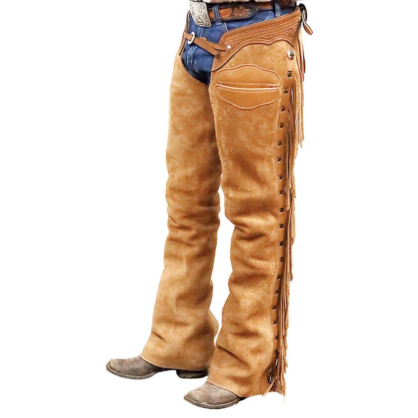 Exclusive Basket Weave Border Versatility Chaps with Buckle