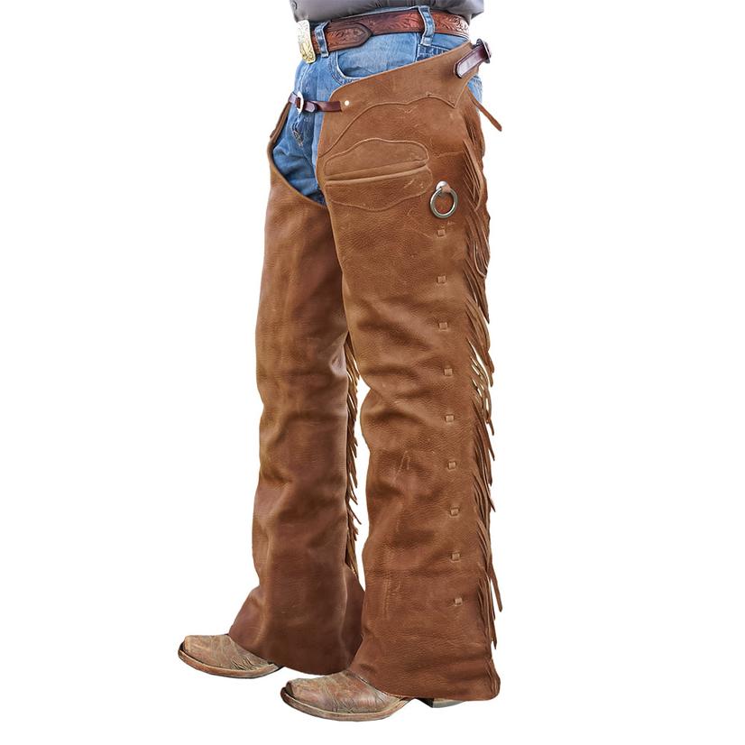 South Texas Tack Tack South Texas Tack Light Oil Tan Work Chap with Pocket
