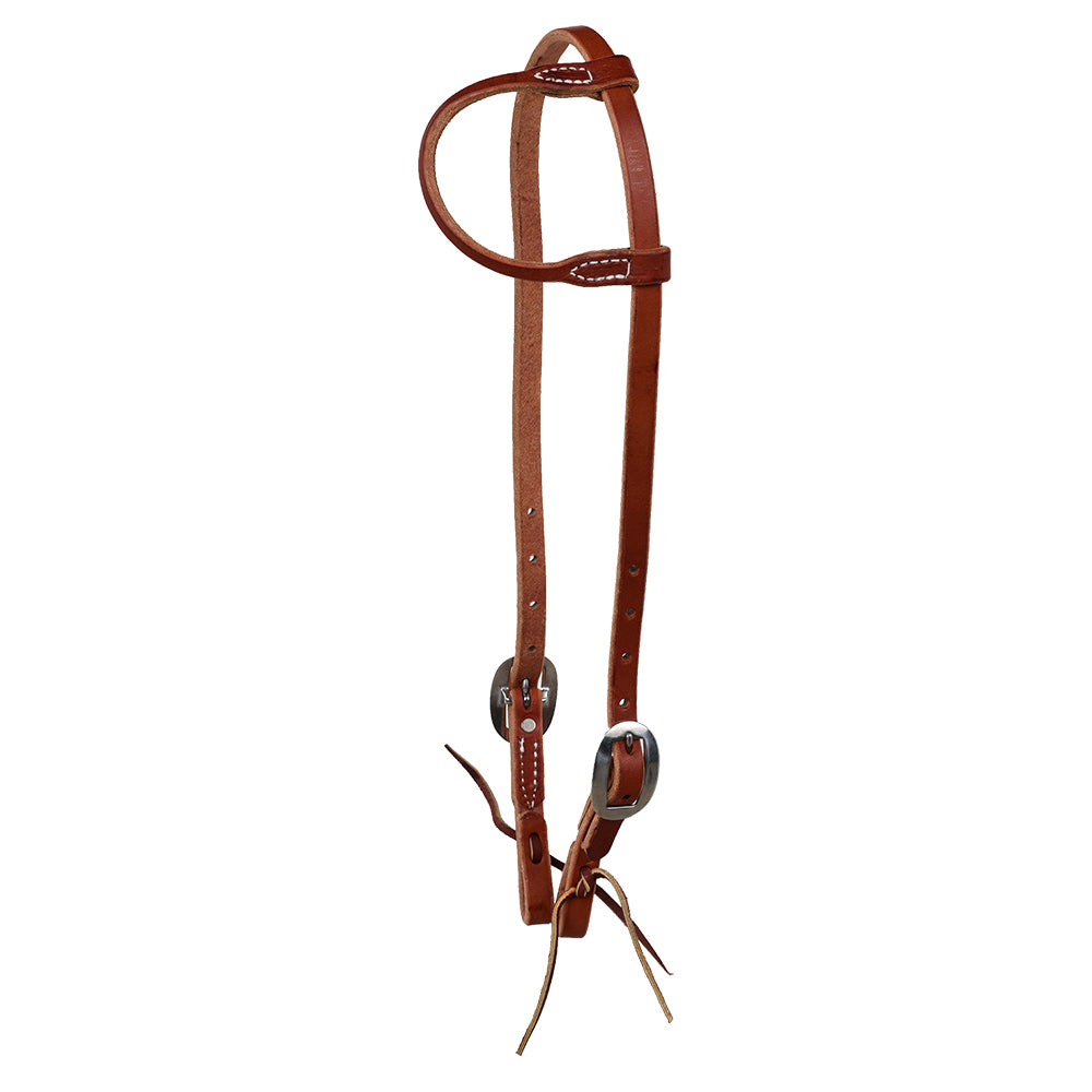 South Texas Tack Tack South Texas Tack Oiled Rolled Slide Ear Gag Cheek with Ties Headstall
