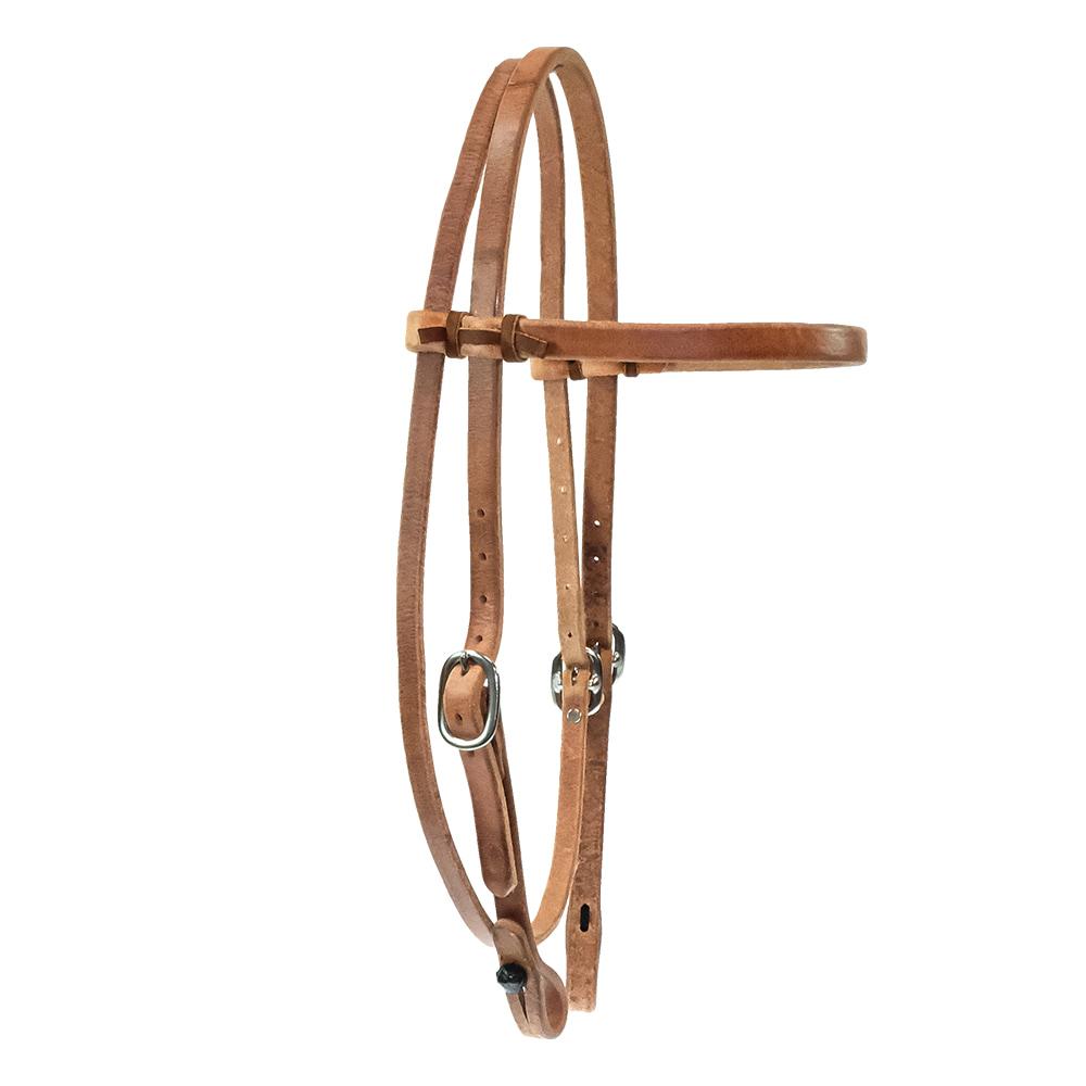 South Texas Tack Tack South Texas Tack Saddle Shop 5/8" Premium Harness Leather Double Buckle Browband with Quick-change Connection