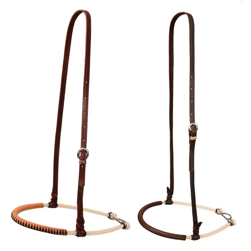 South Texas Tack Tack South Texas Tack Single Rope Noseband with Laced Leather - Dark or Light Oil