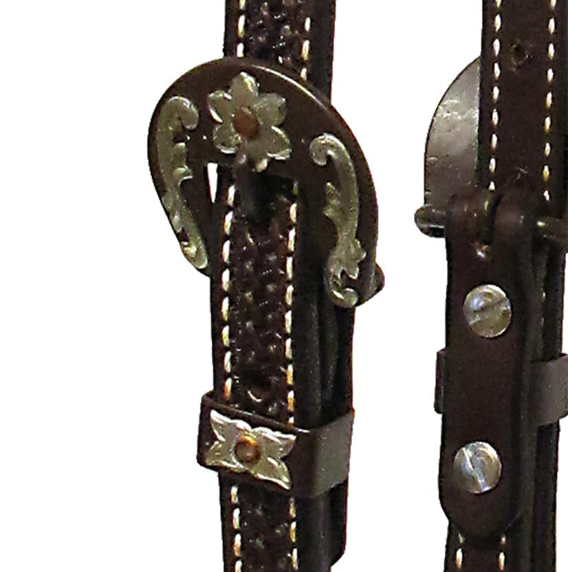South Texas Tack Tack South Texas Tack Slide Ear Headstall Light Oil Basket Weave Tool with Buckle