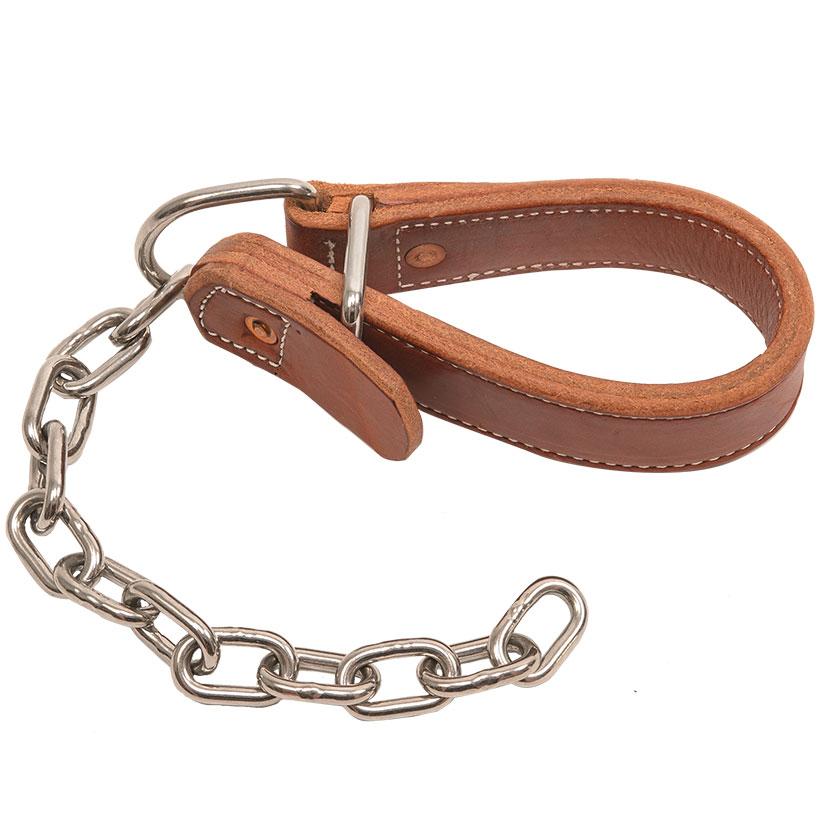 South Texas Tack Tack STT Kick Chain - 12.5" Leather Yearling Cuff