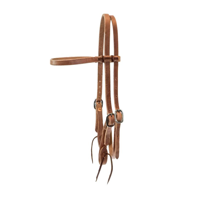 South Texas Tack Tack STT Saddle Shop 5/8" Premium Harness Leather Double Buckle Browband
