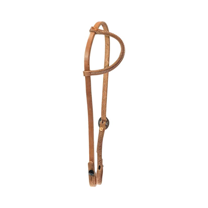 South Texas Tack Tack STT Saddle Shop 5/8" Premium Harness Leather Slip Ear Headstall with Quick-change Connection