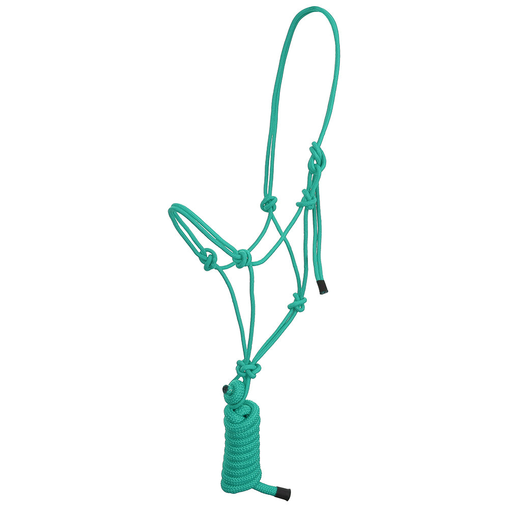 South Texas Tack Tack Teal / STANDARD Rope Halter w/ Lead Solid