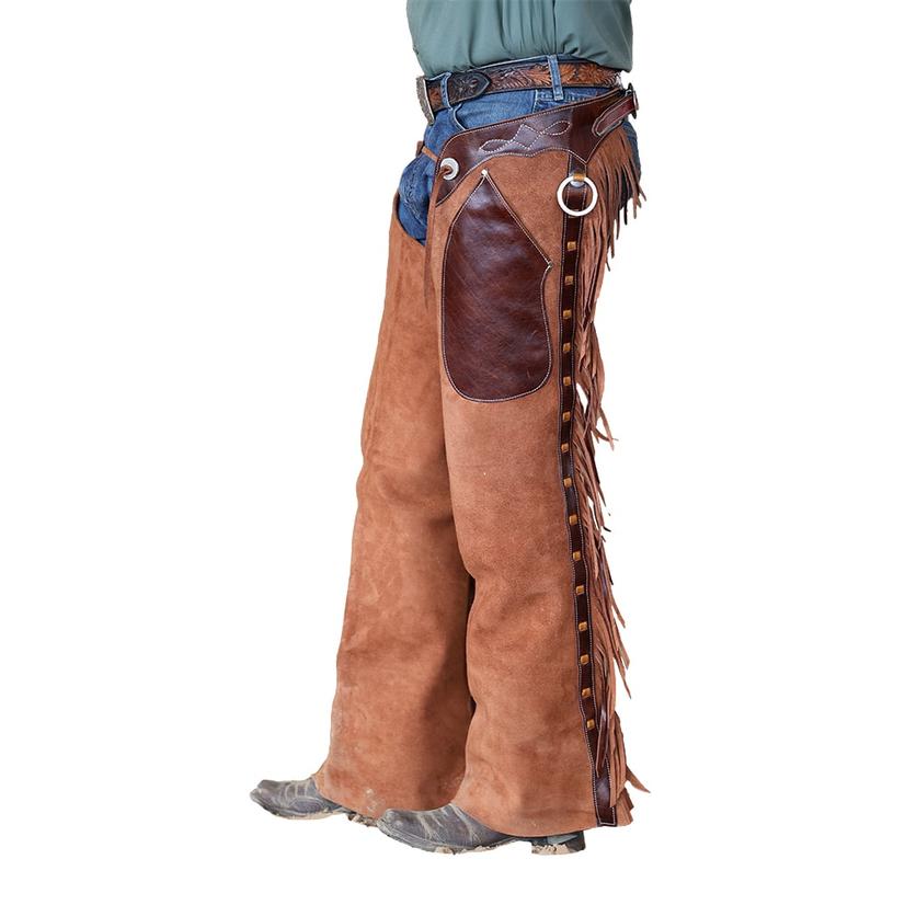 South Texas Tack Tack Work Brown / S South Texas Tack Exclusive Cowboy Work Chaps with Buckle Closure and Slick out Pocket