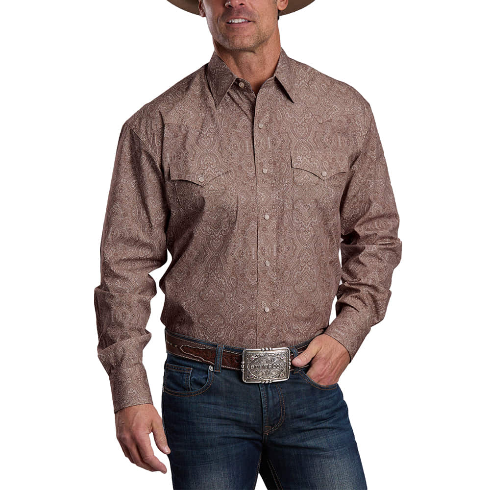 Stetson Apparel & Boots Apparel Long Sleeve Paisley Snap Shirt