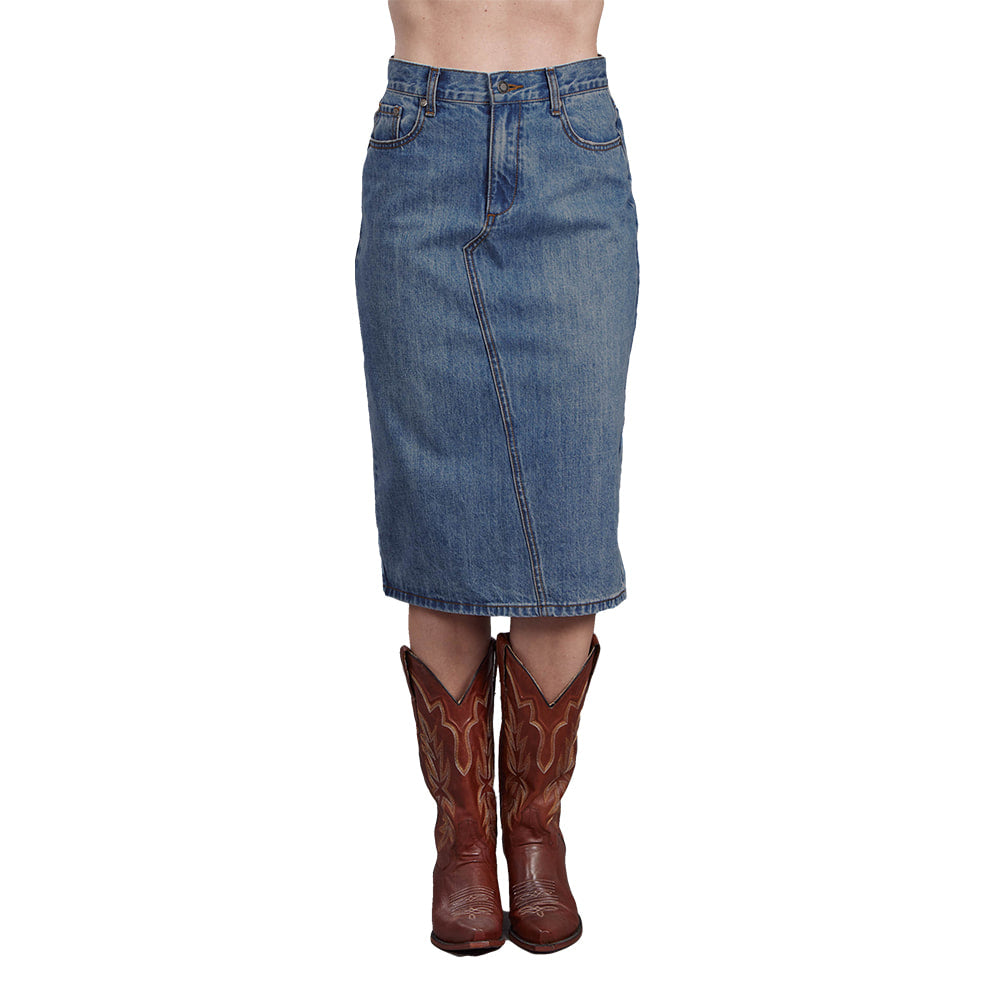 Stetson Apparel & Boots Apparel Stetson Apparel & Boots Denim Medium Wash Women's Midi Skirt