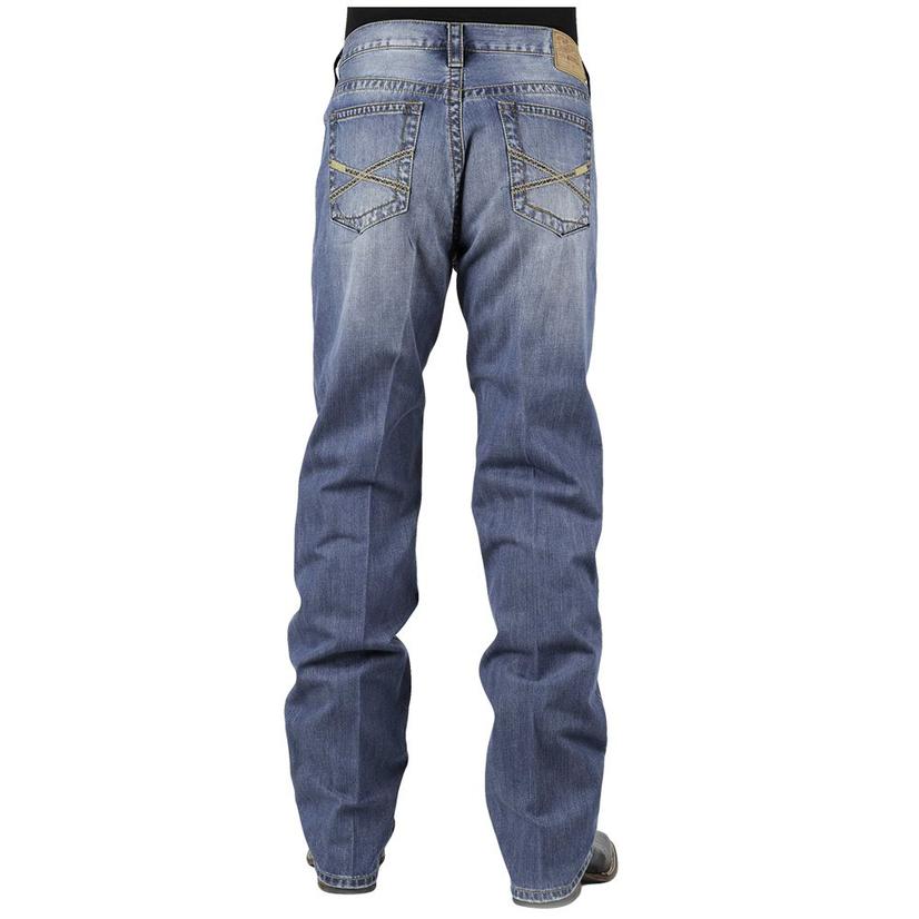 Stetson Apparel & Boots Apparel Stetson Apparel & Boots Men's Midrise Straight Leg Bootcut Medium Wash Jeans