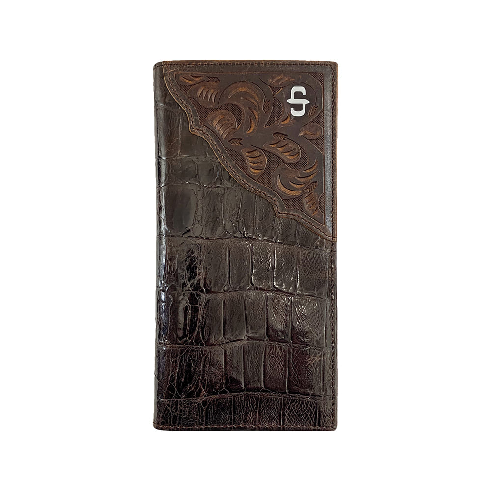 Stetson Apparel & Boots Other Os Stetson Apparel & Boots Brown Top Grain Hand Tooled Western Overlay Checkbook