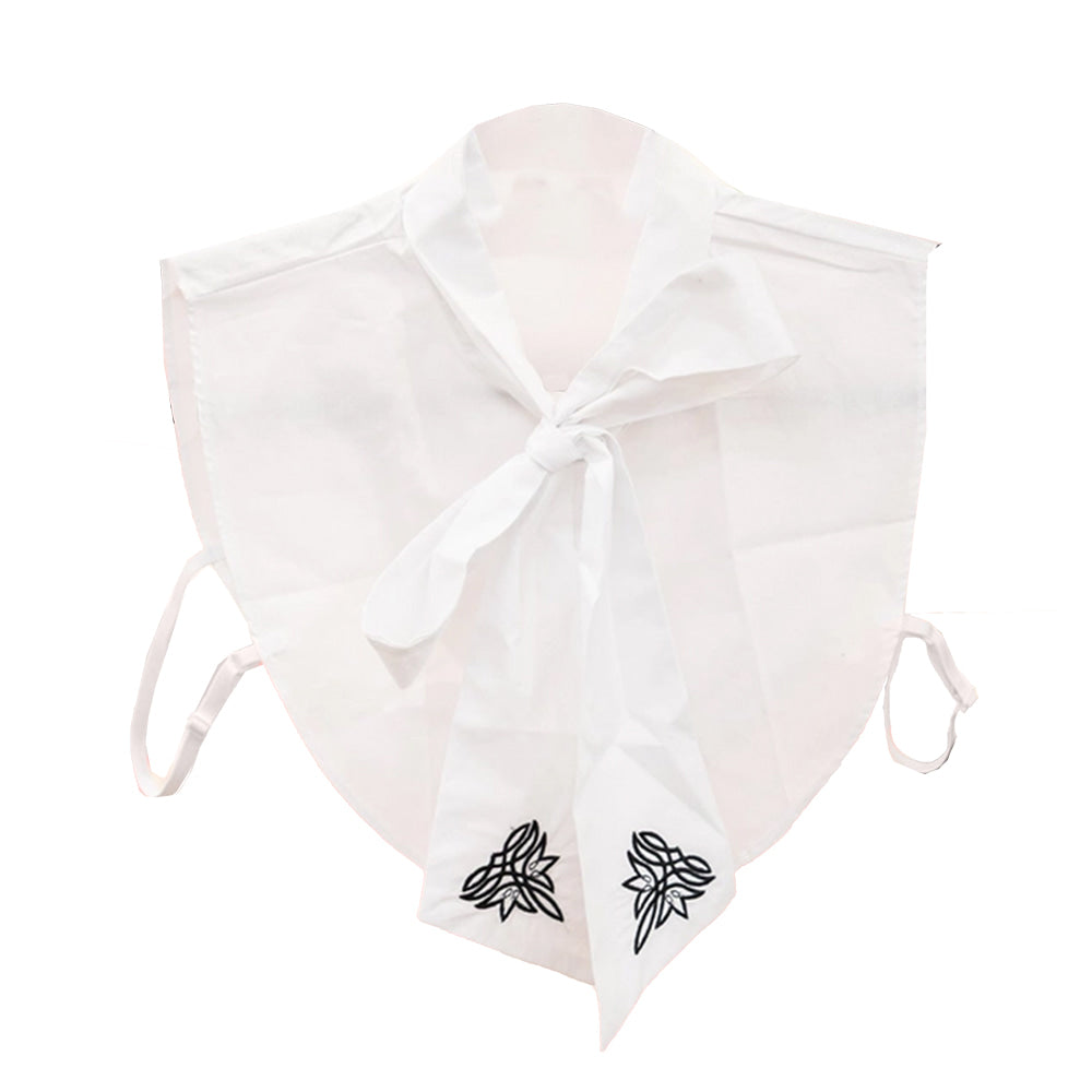 Summer Tees Apparel Summer Tees Dickie Black Boot Stitch White Bow Collar