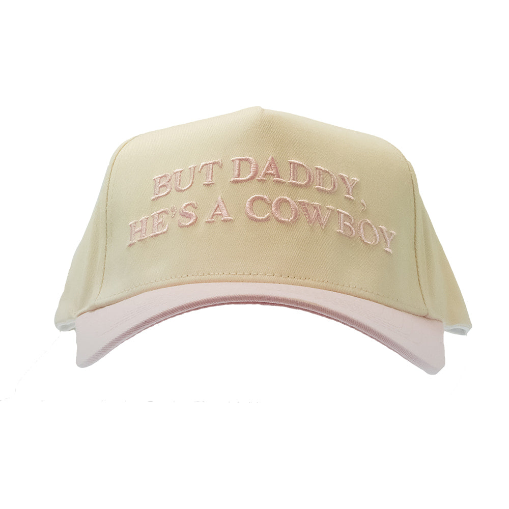 Summer Tees Hats Summer Tees But Daddy He's A Cowboy Green and Tan Women's Cap