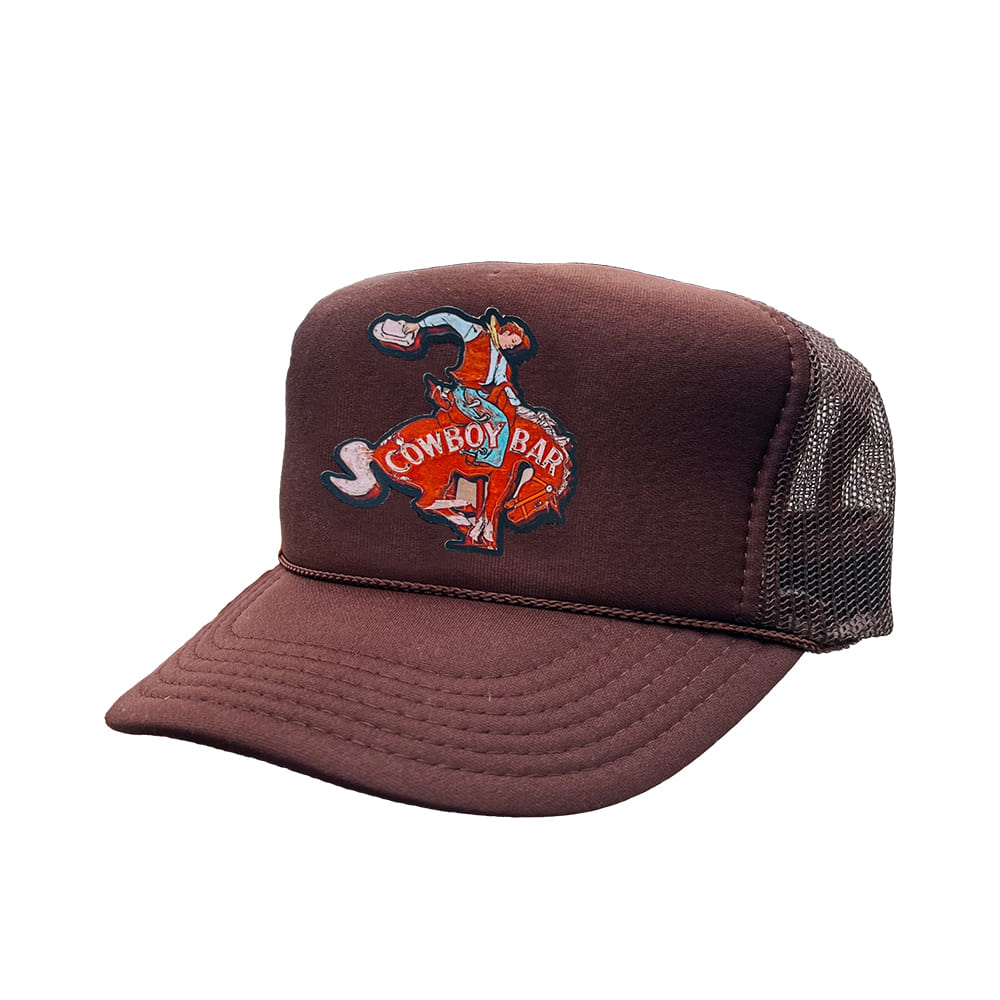 Summer Tees Hats Summer Tees Cowboy Bar Trucker Cap in Brown