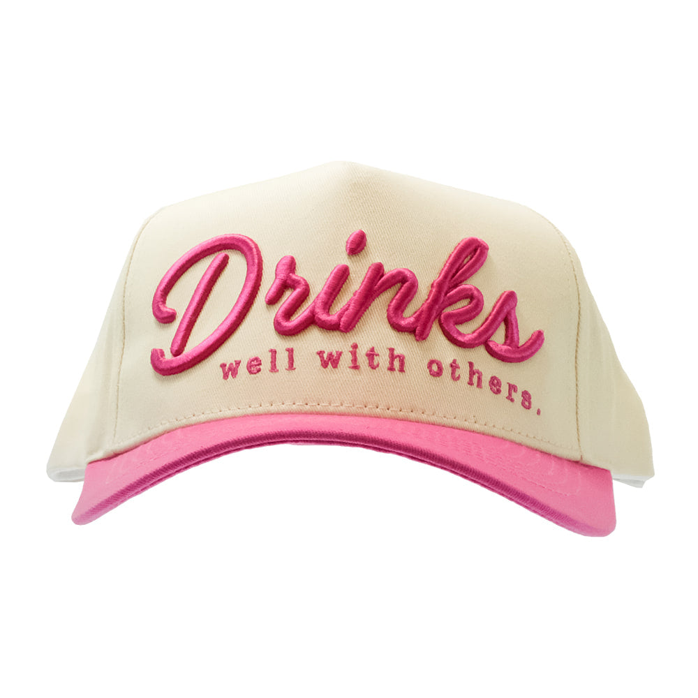 Summer Tees Hats Summer Tees Drinks Well With Others Pink Women's Cap