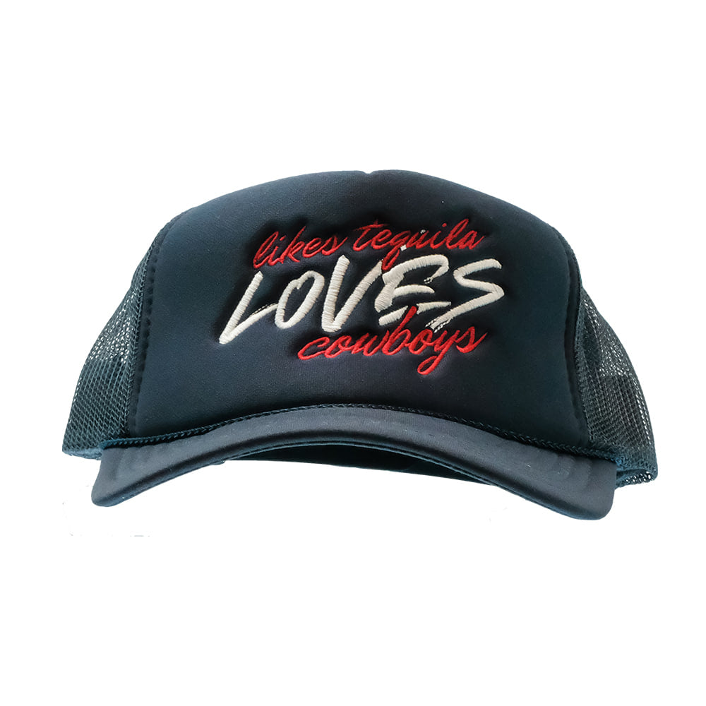 Summer Tees Hats Summer Tees Likes Cowboys Loves Tequila Navy Women's Cap