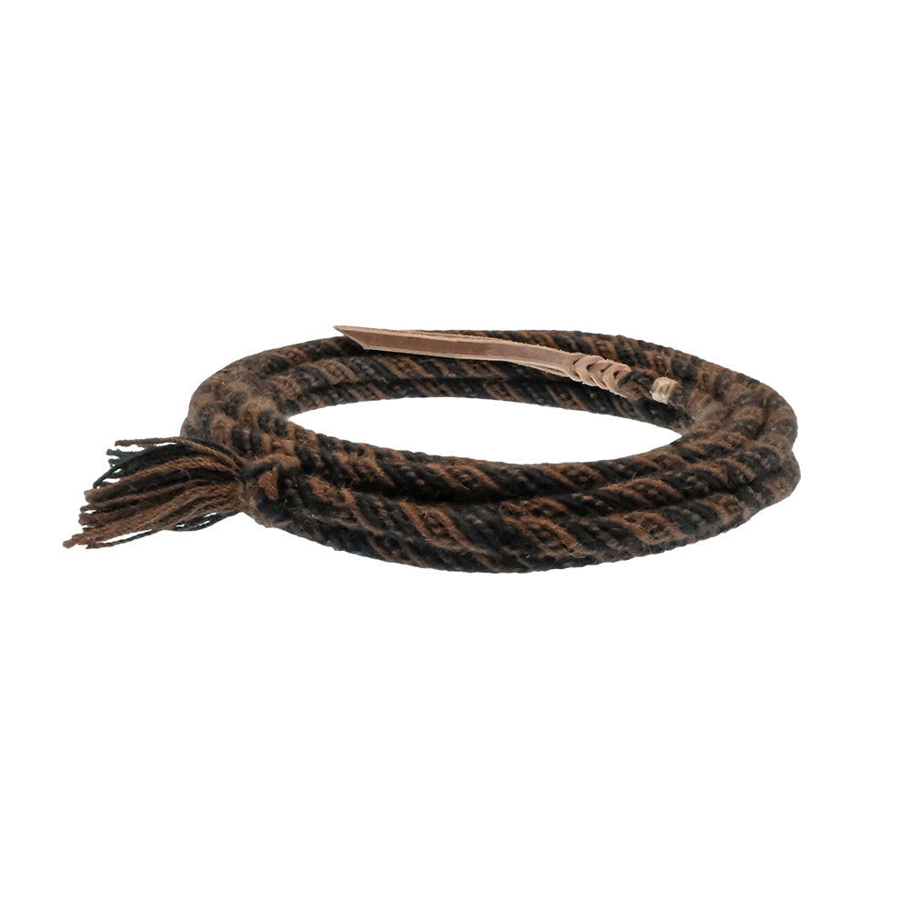 T3 Weavers LLC Tack 22' T3 Weaver LLC 6 Strand Brown and Black Mane Hair Mecate Rein