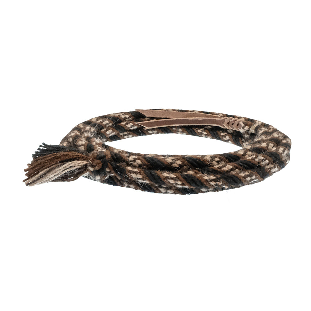 T3 Weavers LLC Tack 22' T3 Weaver LLC Black and Chocolate Mane Hair 6 Strand Mecate Rein
