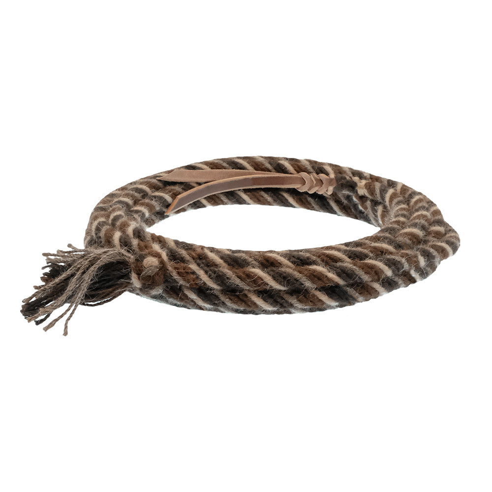 T3 Weavers LLC Tack 22' T3 Weavers LLC Chocolate and Rosegrey Mane Hair 6 Strand Mecate Rein