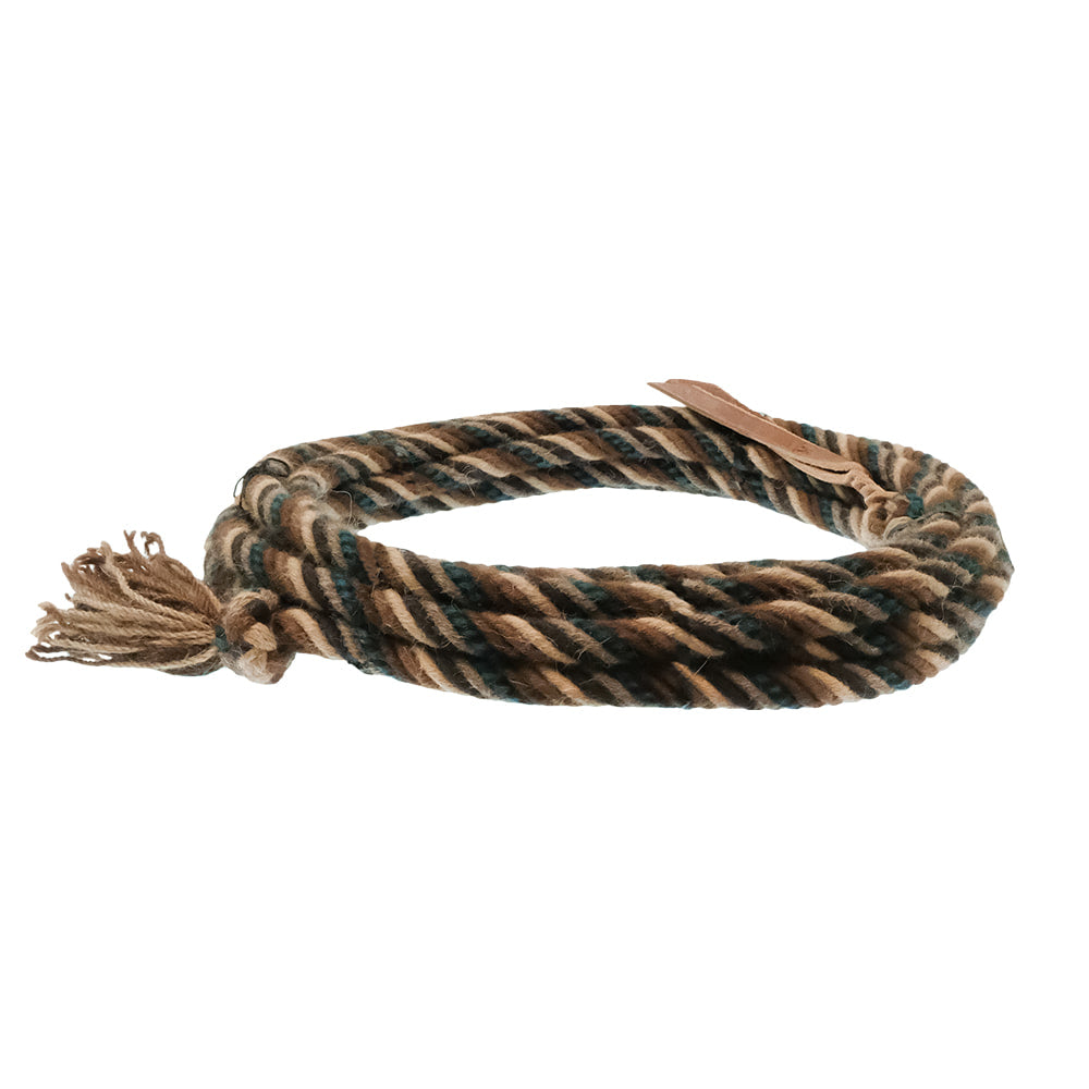 T3 Weavers LLC Tack T3 Weavers LLC Alpaca Mecate Rein 6 Strand in Neutral Teal and Black