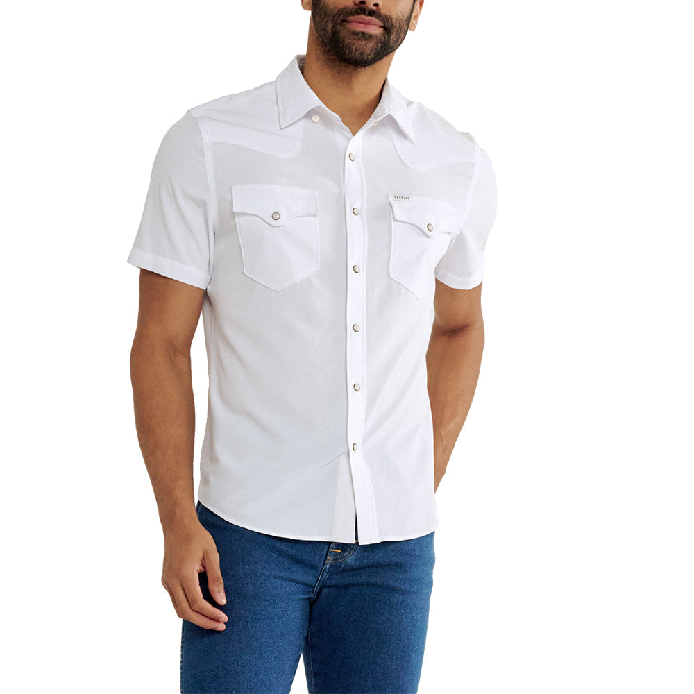 Tecovas Apparel Mens Performance Western Pearl Snap Short Sleeve